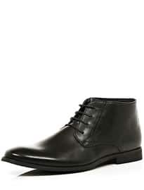 River Island Black Lace Up Formal Boots