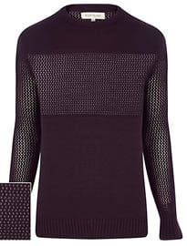 River Island Purple Mesh Panel Jumper
