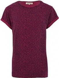 River Island Pink Leopard Print T-shirt