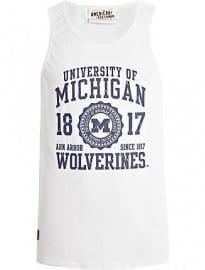 River Island White University Of Michigan Print Vest