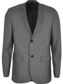 River Island Grey Skinny Suit Jacket