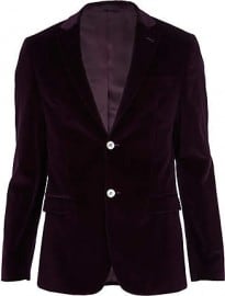 River Island Purple Velvet Blazer