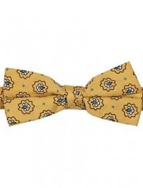 River Island Yellow Foulard Print Bow Tie