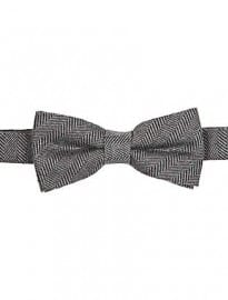 River Island Grey Herringbone Bow Tie