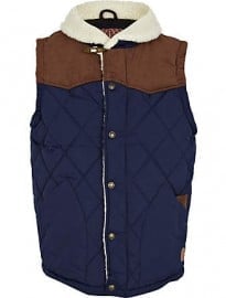 River Island Navy Tokyo Laundry Borg Collar Gilet