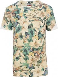 River Island Yellow Ones Supply Co. Floral Print T-shirt
