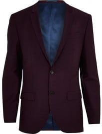 River Island Plum Slim Suit Jacket