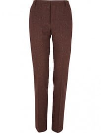 River Island Dark Red Wool-blend Skinny Suit Trousers