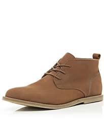 River Island Brown Leather Chukka Boots