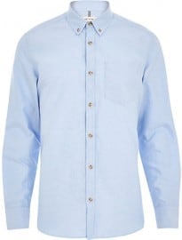 River Island Light Blue Long Sleeve Oxford Shirt