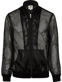 River Island Black Ri Studio Mesh Bomber Jacket