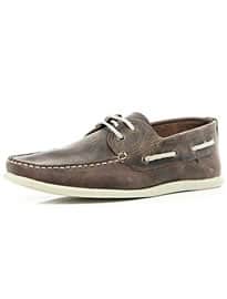 River Island Brown Leather Boat Shoes
