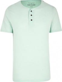 River Island Light Green Grandad T-shirt