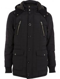 River Island Black Padded Parka Jacket
