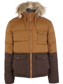 River Island Tan Two-tone Padded Jacket