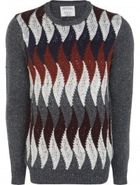 Burton Grey Diamond Pattern Jumper