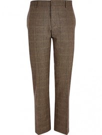 River Island Light Brown Check Smart Trousers