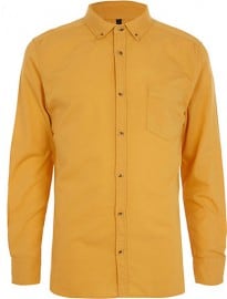 River Island Mustard Yellow Oxford Shirt