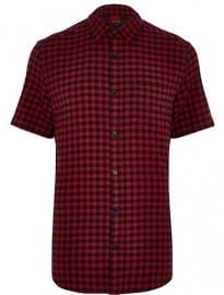 River Island Red Check Short Sleeve Shirt