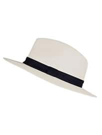 River Island White Straw Panama Hat