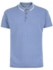 New Look Blue Polka Dot Polo Shirt