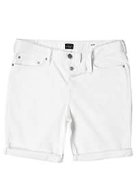 River Island Off White Slim Denim Shorts