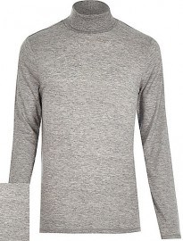 River Island Grey Jersey Roll Neck
