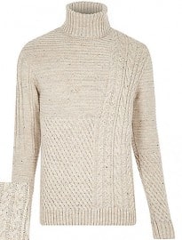 River Island Ecru Chunky Roll Neck Jumper