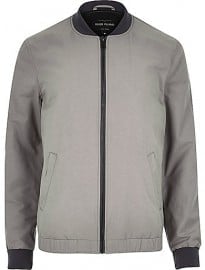 River Island Ecru Casual Contrast Neck Bomber Jacket