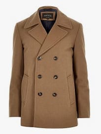 River Island Brown Smart Wool-blend Peacoat