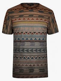 River Island Orange Geometric Print T-shirt