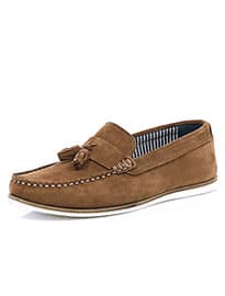 River Island Brown Suede Tassel Boat Shoes