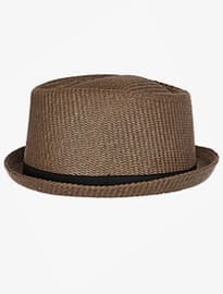 River Island Brown Straw Pork Pie Hat