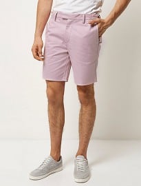 River Island Pink Slim Chino Buckle Shorts