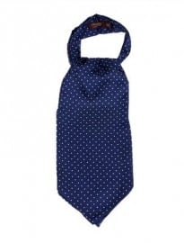 Navy White Pinspot Cravat