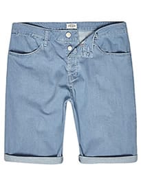River Island Light Blue Wash Slim Fit Denim Shorts