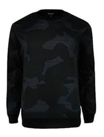 River Island Grey Camo Scuba Sweatshirt