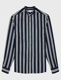 Reiss Vangundy Striped Grandad Shirt