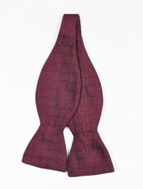 Burgundy Pattern Bow Tie