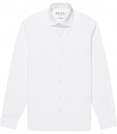 Reiss Zinc Two Button Poplin Shirt White