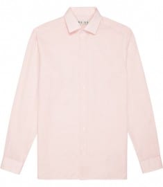 Reiss Ocho Long Sleeve Slub Linen Formal Shirt Peach