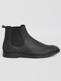 River Island Black Nubuck Leather Chelsea Boots