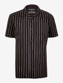 River Island Bellfield Black Vertical Stripe Shirt