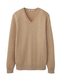 Uniqlo Men Cotton Cashmere V Neck Sweater