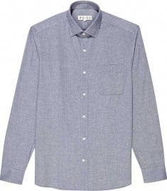 Reiss Pond Soft Chambray Shirt Blue