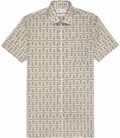 Reiss Shooter Short Sleeve All-over Print Shirt Deer