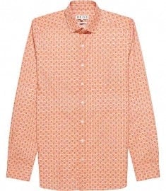 Reiss Counter All Over Geo Print Shirt Orange