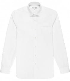 Reiss Anson Waffle Check Textured Shirt White