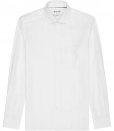 Reiss Berry Linen Long Sleeve Shirt White