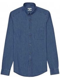 Reiss Royce Washed Denim Shirt Indigo